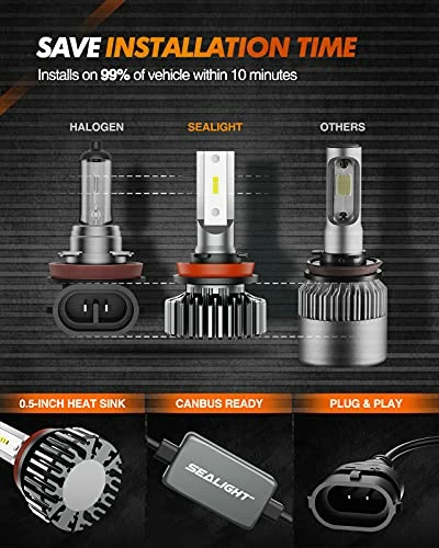 New ???? 9005/HB3 H11/H9/H8 LED Bulbs Combo, Super Bright Cool White, Plug And Play, Pack Of 4 ???? 4 New ???? 9005/HB3 H11/H9/H8 LED Bulbs Combo, Super Bright Cool White, Plug And Play, Pack Of 4 ???? - Image 2