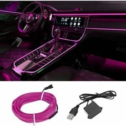 Outlet ???? EL Wire Interior Car LED Strip Lights, USB Auto Neon Light Strip With Sewing Edge, 16FT Electroluminescent Car Ambient Lighting Kits With Fuse Protection, Car Decoration Accessories (Red/16FT) ❤️ -Govee-shop 51dgklKPqL. AC