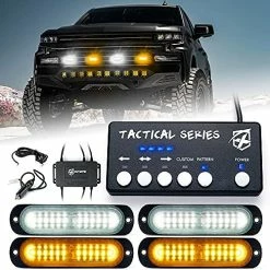 Top 10 ???? LED Surface Mount Strobe Lights Kit, White Amber Grill Grille Emergency Warning Flashing Marker Light Warning Light Assemblies For Trucks Vehicles ATV RV Cars Van - 8PCS ???? -Govee-shop 51gDtrZlQrL. AC