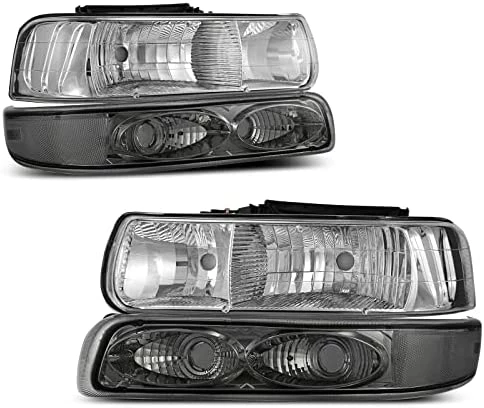 Coupon ???? Headlight Assembly Compatible With 1999-2002 Chevy Silverado 1500 2500/2001-2002 Chevy Silverado 1500HD 2500HD 3500/2000-2006 Tahoe Suburban 1500 2500 Headlamp With Bumper Lights B Smoke Bumper Lights Amber Reflector ???? 15 Coupon ???? Headlight Assembly Compatible With 1999-2002 Chevy Silverado 1500 2500/2001-2002 Chevy Silverado 1500HD 2500HD 3500/2000-2006 Tahoe Suburban 1500 2500 Headlamp With Bumper Lights B Smoke Bumper Lights Amber Reflector ???? - Image 13