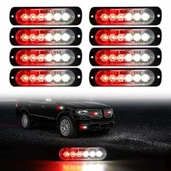 Best reviews of ???? LED Emergency Strobe Lights, 8X Red White 6 LED Strobe Warning Emergency Flashing Light Caution Construction Hazard Light Bar For Car Truck Van Off Road Vehicle ATV SUV Surface Mount ????