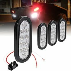 Deals ✔️ 2pc 6" Red Oval LED Trailer Tail Light Kit [DOT FMVSS 108] [SAE S2TSI6P2] [Grommet & Plug Included] [IP67 Waterproof] [Stop Turn Tail] Trailer Brake Lights For Boat Trailer RV Trucks ⌛ -Govee-shop 51iAJHtYrhL. AC
