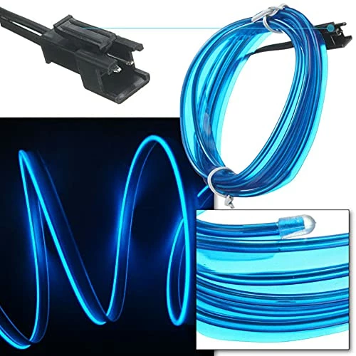 Top 10 ⌛ EL Wire Interior Car LED Strip Lights, LEDCARE USB Neon Glowing Strobing Electroluminescent Wire Lights With 6mm Sewing Edge, Ambient Lighting Kits For Car, Garden, Decorations (5M/15FT, Blue) ???? 5 Top 10 ⌛ EL Wire Interior Car LED Strip Lights, LEDCARE USB Neon Glowing Strobing Electroluminescent Wire Lights With 6mm Sewing Edge, Ambient Lighting Kits For Car, Garden, Decorations (5M/15FT, Blue) ???? - Image 3