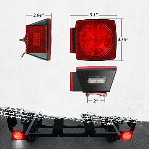 Best Sale ???? 12V Waterproof Square Led Trailer Light,Red LED Stop Turn Tail License Brake Running Light Lamp For Trailers Under 80" Boat Trailer Truck Marine Camper RV Snowmobile,IP68,DOT Complian ???? 4 Best Sale ???? 12V Waterproof Square Led Trailer Light,Red LED Stop Turn Tail License Brake Running Light Lamp For Trailers Under 80" Boat Trailer Truck Marine Camper RV Snowmobile,IP68,DOT Complian ???? - Image 3