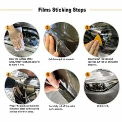 Flash Sale ???? 2PCS 12 By 48 Inches Self Adhesive Car Light Sticker, Smoke Fog Light Taillight Headlight Tint Chameleon, Vinyl Film Sheet With Squeegee + Cutter (Light Black) ???? -Govee-shop 51kOp5ZW9tL