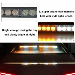 Best Pirce ???? 2x16.8 Inch Emergency Flashing LED Traffic Advisor Strobe Light Bar 32LED 26 Flash Patterns Interior Safety Warning Lights (Amber/White) ???? -Govee-shop 51lExxcsowL