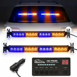 Hot Sale ???? 2 In 1 LED Emergency Strobe Light Bar W/ Digital Display Controller Windshield Traffic Advisor Visor Safety Warning Hazard Flashing Lights For Firefighter Police Trucks Vehicles (Red/White) #12 Amber/red ???? -Govee-shop 51lNNHPS3aL. AC