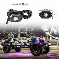 Discount ⌛ RGB LED Rock Lights Kit, YCHOW-TECH 4 Pods Underglow Multicolor Neon Light Bluetooth App Control Timing Function Flashing Music Mode Wheel Well Light For Truck ATV UTV RZR SUV ???? -Govee-shop 51lS4U1BxPL