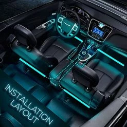 Promo ???? GB Interior Car Lights - LED Strip Lights For Car, 48 LEDs Over 16 Million Colors, Music Sync App Controlled With IPhone Android Waterproof Under Dash Car Lighting Kit, USB DC 12V ???? -Govee-shop 51mb5dFdtpS