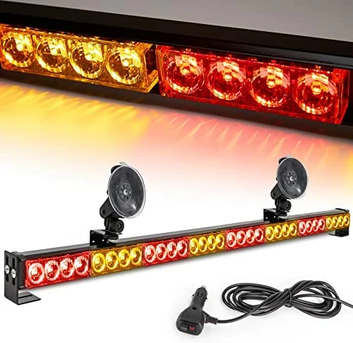 New ???? Traffic Advisor Light Bar 35.5 Inch 13 Flash Patterns 32 Led Warning Emergency Strobe Light Bar Directional Flashing Led Safety Lights With Cigar Lighter (35.5 Inch, Yellow/White) ⌛ 10 New ???? Traffic Advisor Light Bar 35.5 Inch 13 Flash Patterns 32 Led Warning Emergency Strobe Light Bar Directional Flashing Led Safety Lights With Cigar Lighter (35.5 Inch, Yellow/White) ⌛ - Image 8