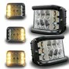 Flash Sale ???? Side Shooter Pod Lights 4 Inch Dual Side Yellow Strobe LED Cube Lights For Farm Tractor Plow Truck ATV UTV 4x4 Blue Side Shooter Lights ✨ -Govee-shop 51nmR8JLztL