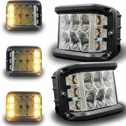 Flash Sale ???? Side Shooter Pod Lights 4 Inch Dual Side Yellow Strobe LED Cube Lights For Farm Tractor Plow Truck ATV UTV 4x4 Blue Side Shooter Lights ✨ -Govee-shop 51nmR8JLztL. AC