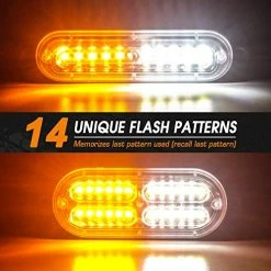 Brand new ???? 8pcs Ultra Slim Sync Feature Car Truck Surface Mount Emergency Hazard Warning Strobe Light With Strobe Controller And Wiring Harness (Amber & White) ???? -Govee-shop 51nrGZsqQhL