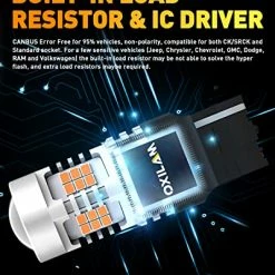 Outlet ???? 7440 LED Bulbs Amber Yellow 4000LM For Turn Signal Lights With Build-in Load Resistor CANBUS Error Free T20 7440NA 7441 W21W WY21W Blinker Bulb Replacement (2PCS) ⌛