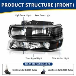 Coupon ???? Headlight Assembly Compatible With 1999-2002 Chevy Silverado 1500 2500/2001-2002 Chevy Silverado 1500HD 2500HD 3500/2000-2006 Tahoe Suburban 1500 2500 Headlamp With Bumper Lights B Smoke Bumper Lights Amber Reflector ???? 18 Coupon ???? Headlight Assembly Compatible With 1999-2002 Chevy Silverado 1500 2500/2001-2002 Chevy Silverado 1500HD 2500HD 3500/2000-2006 Tahoe Suburban 1500 2500 Headlamp With Bumper Lights B Smoke Bumper Lights Amber Reflector ???? -Govee-shop 51pCmajiXIS
