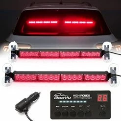 Hot Sale ???? 2 In 1 LED Emergency Strobe Light Bar W/ Digital Display Controller Windshield Traffic Advisor Visor Safety Warning Hazard Flashing Lights For Firefighter Police Trucks Vehicles (Red/White) #12 Amber/red ???? -Govee-shop 51q9z6sMdXL. AC