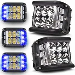 Flash Sale ???? Side Shooter Pod Lights 4 Inch Dual Side Yellow Strobe LED Cube Lights For Farm Tractor Plow Truck ATV UTV 4x4 Blue Side Shooter Lights ✨ -Govee-shop 51qDOXcT1L. AC