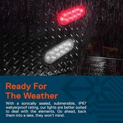 Deals ✔️ 2pc 6" Red Oval LED Trailer Tail Light Kit [DOT FMVSS 108] [SAE S2TSI6P2] [Grommet & Plug Included] [IP67 Waterproof] [Stop Turn Tail] Trailer Brake Lights For Boat Trailer RV Trucks ⌛ -Govee-shop 51qGsZQwXUL