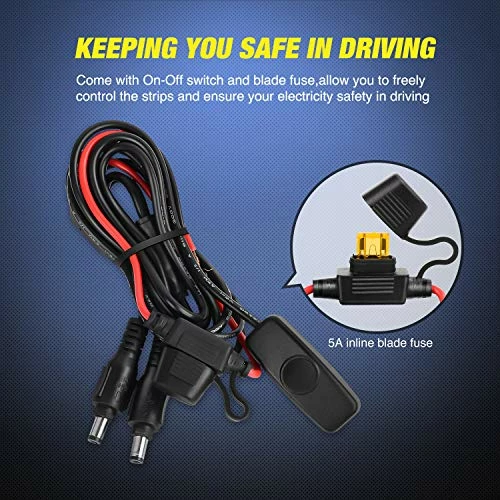 Outlet ???? 3PCS 60 Inch Bed Light Strip 270 LED With On/Off Switch Blade Fuse Splitter Extension Cable For Cargo Pickup Truck SUV RV Boat,2 Years Warranty Rgb ???? 6 Outlet ???? 3PCS 60 Inch Bed Light Strip 270 LED With On/Off Switch Blade Fuse Splitter Extension Cable For Cargo Pickup Truck SUV RV Boat,2 Years Warranty Rgb ???? - Image 4