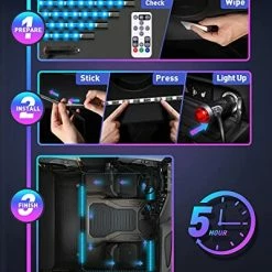 Flash Sale ???? GB Interior Car Lights, 2-in-1 Design 4pcs 48 LED App Control, Remote Control, Music Mode, DIY Mode, Scene Mode, DC 12V ???? -Govee-shop 51rADhcssjL