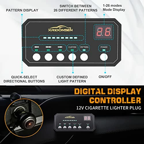 Buy ???? 35 Inch Traffic Advisor Light Bar 144 LED Amber Strobe Lights Emergency Warning Flashing Safety Interior Windshield W/ Directional Arrow For Construction Vehicles Snow Plow Trucks ???? 6 Buy ???? 35 Inch Traffic Advisor Light Bar 144 LED Amber Strobe Lights Emergency Warning Flashing Safety Interior Windshield W/ Directional Arrow For Construction Vehicles Snow Plow Trucks ???? - Image 4