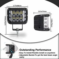 Wholesale ???? Side Shooter, OVOTOR LED Pods Light 4 Inch Off Road Dual Side Yellow DRL With Flash Strobe Function Driving Flood Spot Cube Work Light Bar For Jeep Truck ATV Boat Red ???? -Govee-shop 51rSwyLtgIL