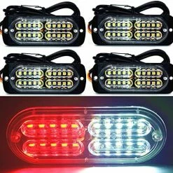 Buy ❤️ 12-24V 24-LED Super Bright LED Emergency Strobe Lights Warning For Cars Trucks Vehicle SUV Van Caution Hazard Construction Waterproof Amber Strobe Bar With 32 Different Flashing- 4PCS (White Amber) ???? -Govee-shop 51rmbPW46S. AC