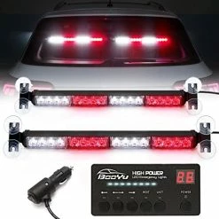 Hot Sale ???? 2 In 1 LED Emergency Strobe Light Bar W/ Digital Display Controller Windshield Traffic Advisor Visor Safety Warning Hazard Flashing Lights For Firefighter Police Trucks Vehicles (Red/White) #12 Amber/red ???? -Govee-shop 51rrda4W2RL. AC