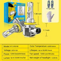 Best Sale ✔️ H11 LED Headlight Bulbs,2023 New Upgraded 120W 24000LM Per Set,700% Brighter,6500K Cool White IP68 Waterproof H11/H9/H8 LED Headlights Conversion Kit Plug And Play,Pack Of 2 (H11/H9/H8) ???? 16 Best Sale ✔️ H11 LED Headlight Bulbs,2023 New Upgraded 120W 24000LM Per Set,700% Brighter,6500K Cool White IP68 Waterproof H11/H9/H8 LED Headlights Conversion Kit Plug And Play,Pack Of 2 (H11/H9/H8) ???? -Govee-shop 51rtKeNFSxL