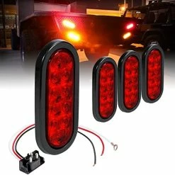 Deals ✔️ 2pc 6" Red Oval LED Trailer Tail Light Kit [DOT FMVSS 108] [SAE S2TSI6P2] [Grommet & Plug Included] [IP67 Waterproof] [Stop Turn Tail] Trailer Brake Lights For Boat Trailer RV Trucks ⌛ -Govee-shop 51rx114ku1L. AC