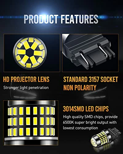 Hot Sale ⌛ 2 X 900 Lumens Super Bright 3014 78-EX Chipsets 3056 3156 3057 3057K 3157 4157 LED Bulbs With Projector For Tail Lights Turn Signal Lights,Xenon White ???? 4 Hot Sale ⌛ 2 X 900 Lumens Super Bright 3014 78-EX Chipsets 3056 3156 3057 3057K 3157 4157 LED Bulbs With Projector For Tail Lights Turn Signal Lights,Xenon White ???? - Image 2