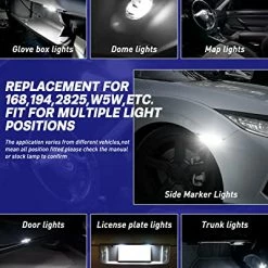 Best Pirce ???? 194 LED Bulb, License Plate Light 300% High Brightness T10 168 2825 W5W LED Bulbs For Dome Map Door Courtesy Interior Car Lights 6500K White, Pack Of 2 ???? 16 Best Pirce ???? 194 LED Bulb, License Plate Light 300% High Brightness T10 168 2825 W5W LED Bulbs For Dome Map Door Courtesy Interior Car Lights 6500K White, Pack Of 2 ???? -Govee-shop 51uNjQBQCbL