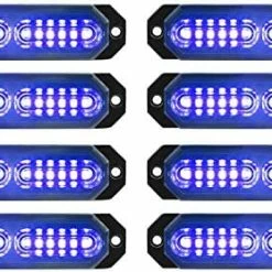 Deals ❤️ 8pcs Sync Feature Ultra Slim 12-LED Surface Mount Flashing Strobe Lights For Truck Car Vehicle LED Mini Grille Light Head Emergency Beacon Hazard Warning Lights (Amber/White) ???? -Govee-shop 51v7FQrtb1L. AC