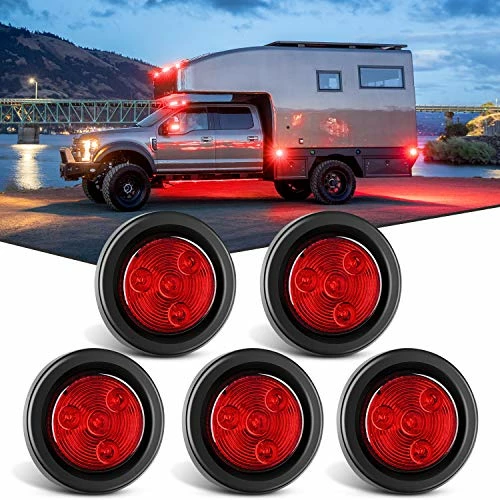 Best Sale ???? 5PCS Red Round Trailer LED Marker Clearance Light 4 LED Flush Mount With Plug Grommet Pigtail Hardwired For Trailer Truck RV, 2 Years Warranty (TL-19) Red 5pcs ???? 3 Best Sale ???? 5PCS Red Round Trailer LED Marker Clearance Light 4 LED Flush Mount With Plug Grommet Pigtail Hardwired For Trailer Truck RV, 2 Years Warranty (TL-19) Red 5pcs ????