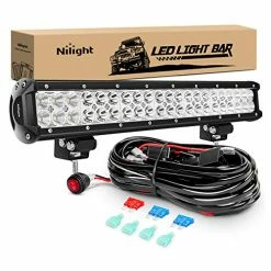 Best Sale ✔️ ZH006 LED Light Bar 20 Inch 126W Spot Flood Combo Led Off Road Lights With 16AWG Wiring Harness Kit-2 Lead, 2 Years Warranty ????