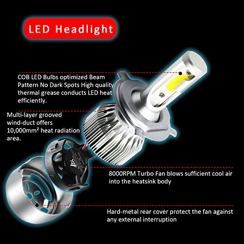 Deals ???? Impo LED Headlight Bulbs Headlight Bulb H4 9003 Hi/Low All-in-One Conversion Kit Led Headlights With COB Chips 8000 Lm 6500K Cool White Beam Bulbs IP68 Waterproof ???? 4 Deals ???? Impo LED Headlight Bulbs Headlight Bulb H4 9003 Hi/Low All-in-One Conversion Kit Led Headlights With COB Chips 8000 Lm 6500K Cool White Beam Bulbs IP68 Waterproof ???? - Image 2