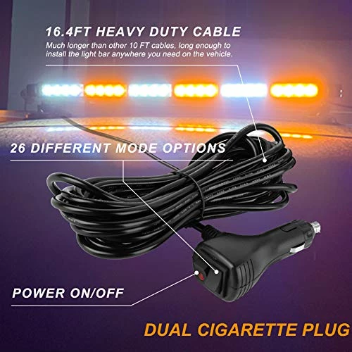 Buy ???? 29.5" 54 LED Strobe Light Bar Double Side Flashing High Intensity Emergency Warning Flash Strobe Light With Magnetic Base For Safety Construction Vehicles Tow Trucks Pickup (Amber/White) ???? 7 Buy ???? 29.5" 54 LED Strobe Light Bar Double Side Flashing High Intensity Emergency Warning Flash Strobe Light With Magnetic Base For Safety Construction Vehicles Tow Trucks Pickup (Amber/White) ???? - Image 5