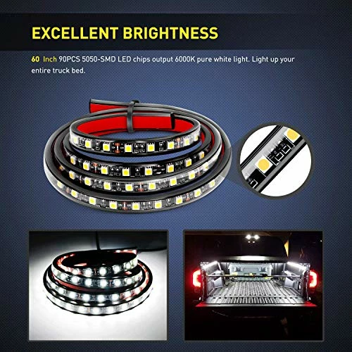 Flash Sale ???? TR-05 2PCS 60 Inch 180 LEDs Bed Strip Kit With Waterproof On/Off Switch Blade Fuse 2-Way Splitter Extension Cable For Cargo, Pickup Truck, SUV, RV, Boat , 2 Years Warranty ???? 7 Flash Sale ???? TR-05 2PCS 60 Inch 180 LEDs Bed Strip Kit With Waterproof On/Off Switch Blade Fuse 2-Way Splitter Extension Cable For Cargo, Pickup Truck, SUV, RV, Boat , 2 Years Warranty ???? - Image 5