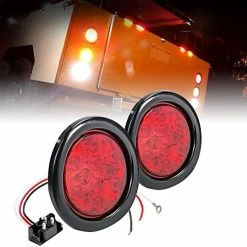 Outlet ✔️ 4pc 4" Round Red LED Trailer Tail Lights [DOT Certified] [Grommet & Plug Included] [IP67 Waterproof] Turn Stop Brake Trailer Lights For RV Trucks ???? -Govee-shop 51wxHJwVXgL. AC