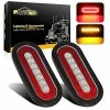Discount ✔️ 2 Pcs 6" Inch Oval Truck Trailer Led Tail Stop Brake Lights Taillights Running Red And Amber Parking Turn Signal Lights, Sealed 6 Inch Oval Led Trailer Tail Lights W Reflectors Flush Moun ???? -Govee-shop 51xA05zOPNL