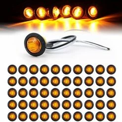 Hot Sale ???? 50 Pcs 3/4 Inch Amber 3 LED Mini Round Miniature Side Marker Lights Universal For Trucks Lorry Boat Pickup Bus RV Waterproof Sealed Bulbs 12V DC ???? -Govee-shop 51xCsCzX7L. AC