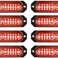 Deals ❤️ 8pcs Sync Feature Ultra Slim 12-LED Surface Mount Flashing Strobe Lights For Truck Car Vehicle LED Mini Grille Light Head Emergency Beacon Hazard Warning Lights (Amber/White) ???? -Govee-shop 51xY6hdlM1L. AC
