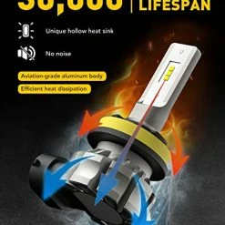 Best reviews of ⌛ H11/H8/H16 LED Fog Light Bulbs Or DRL, 6000 Lumens 6500K Cool White Light, 300% Brightness, CSP LED Chips Fog Lamps Replacement For Cars, Play And Plug (Pack Of 2) ⭐ -Govee-shop 51y49asd6QL