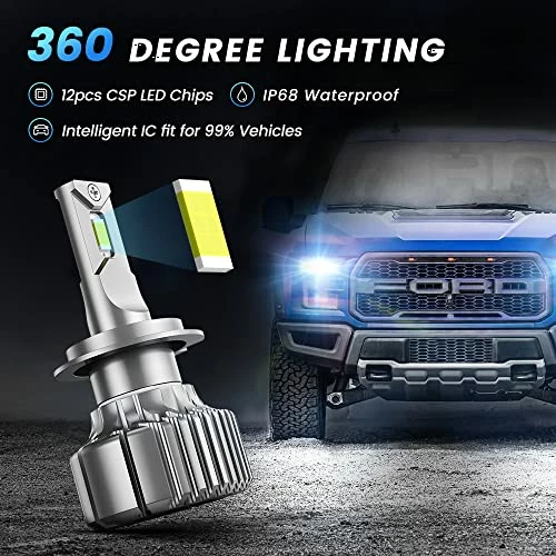 Flash Sale ???? H7 LED Headlight Bulbs, 110W 20000 Lumens Per Set Super Bright CSP Chips LED Headlights Conversion Kit 6500K Cool White With 12000 RPM Fan, Pack Of 2 ???? 7 Flash Sale ???? H7 LED Headlight Bulbs, 110W 20000 Lumens Per Set Super Bright CSP Chips LED Headlights Conversion Kit 6500K Cool White With 12000 RPM Fan, Pack Of 2 ???? - Image 5