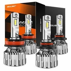 Deals ⭐ S6 H11/H9/H8 Low Beam 9005/HB3 High Beam LED Bulbs Combo, 36000 Lumens 600% Brightness 6500K Cool White, H11 9005 LED Bulbs, Plug-and-Play Halogen Replacement Kit With Cooling Fan, Pack Of 4 ????