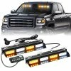 Outlet ???? Emergency Dash Strobe Lights Safety Flashing Warning Hazard Interior Front/Rear Windshield Deck Split Light Bar W/ Suction Cups For Construction Vehicles Trucks (2x14 Inch, Amber White) Red ???? -Govee-shop 51zwYaUQZSL