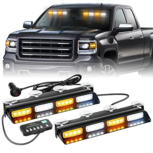 Outlet ???? Emergency Dash Strobe Lights Safety Flashing Warning Hazard Interior Front/Rear Windshield Deck Split Light Bar W/ Suction Cups For Construction Vehicles Trucks (2x14 Inch, Amber White) Red ???? 3 Outlet ???? Emergency Dash Strobe Lights Safety Flashing Warning Hazard Interior Front/Rear Windshield Deck Split Light Bar W/ Suction Cups For Construction Vehicles Trucks (2x14 Inch, Amber White) Red ????