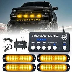 Top 10 ???? LED Surface Mount Strobe Lights Kit, White Amber Grill Grille Emergency Warning Flashing Marker Light Warning Light Assemblies For Trucks Vehicles ATV RV Cars Van - 8PCS ???? -Govee-shop 51zxu7MzwIL. AC