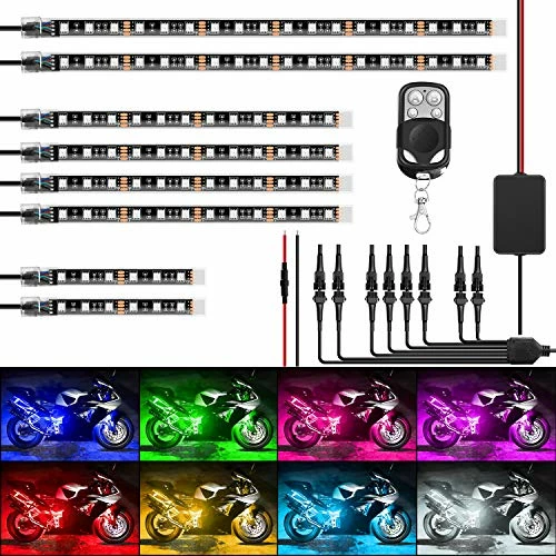 Cheapest ???? 8PCS Motorcycle RGB Led Light Kit Waterproof Multi-Color Atmosphere Lights Lamp With 4Key RF Wireless Remote For Harley Davidson Honda Kawasaki Suzuki, 2 Years Warranty (TL-42) ???? 3 Cheapest ???? 8PCS Motorcycle RGB Led Light Kit Waterproof Multi-Color Atmosphere Lights Lamp With 4Key RF Wireless Remote For Harley Davidson Honda Kawasaki Suzuki, 2 Years Warranty (TL-42) ????