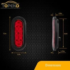 Hot Sale ???? 6 Inch Red Oval Led Trailer Tail Light 4PCS For RV Truck Jeep - Stop/Turn/Tail Light Marine Waterproof - Including 3-pin Water Tight Plug DOT/SAE With Wires And Grommet ✔️ -Govee-shop 614SIpYIsWL